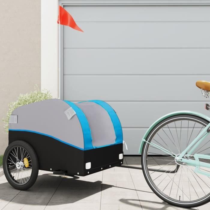 YAJ-Remorque pour vélo noir et bleu 45 kg fer-YAJ94128