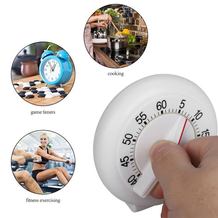 Minuteur Mécanique Tala Blanc Classique 60 Minutes - Sonnerie Forte Pour Cuisine Et Pâtisserie