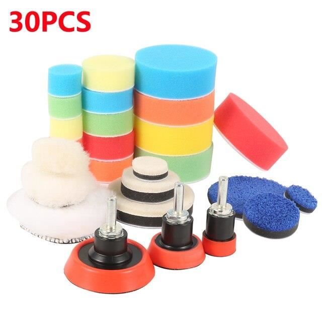 Vyndicca Lot De 9 Tampons De Polissage Pour Polisseuse De Voiture De 220 à 250 Mm, 3 Microfibres, 3 Fibres De Corail, 3 Laine