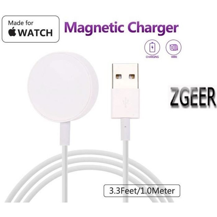 Câble Chargeur Magnétique Snowchecking Pour Montre Fossil Gen 1, 2, 3 - Compatible Q Founder, Wander, Marshal - Noir - Charge Rapide & Sécurisée