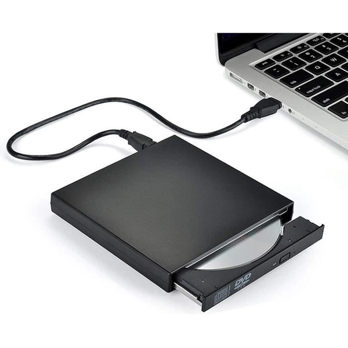 Lecteur de CD externe USB 2.0 lecteur de DVD portable graveur de CD-RW  mince pour ordinateur de bureau - Cdiscount Informatique