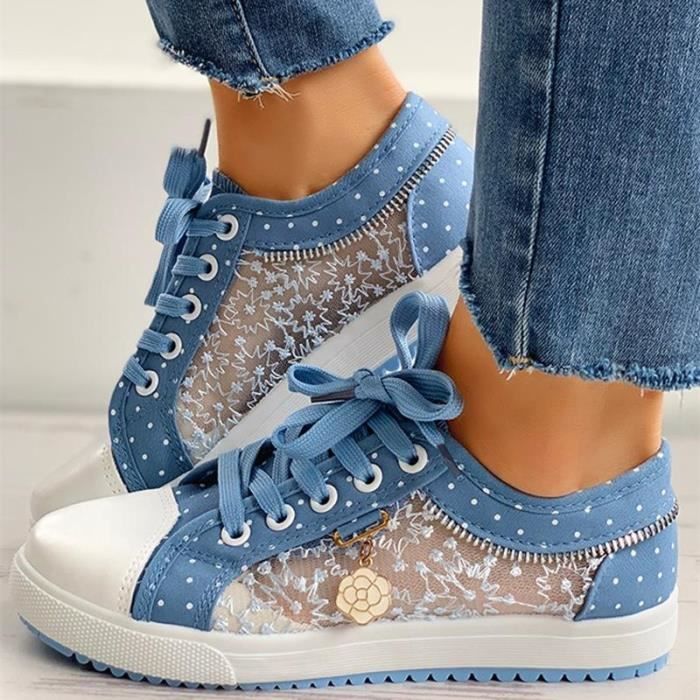 Chaussures d t en toile pour femmes Chaussures en Denim ajour