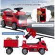 COSTWAY Camion Porteur pour Enfants - Volant Directionnel avec Klaxon et Phares Lumineux 18 - 36 Mois Charge Max : 20 kg Rouge-1