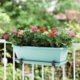Bac à fleurs Jardinière en plastique pour jardin balcon maison Pot de fleurs rectangulaire menthe-1