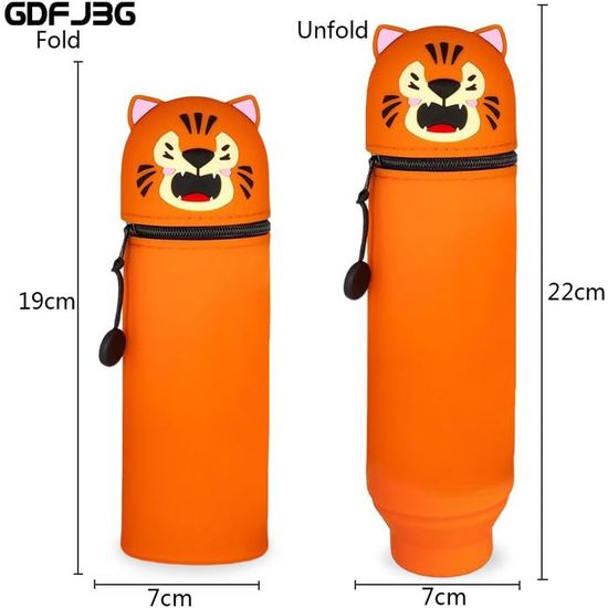 Trousse Silicone 2 En 1 Panda Kawaii - Porte-stylo De Table - Fermeture éclair - 19cm