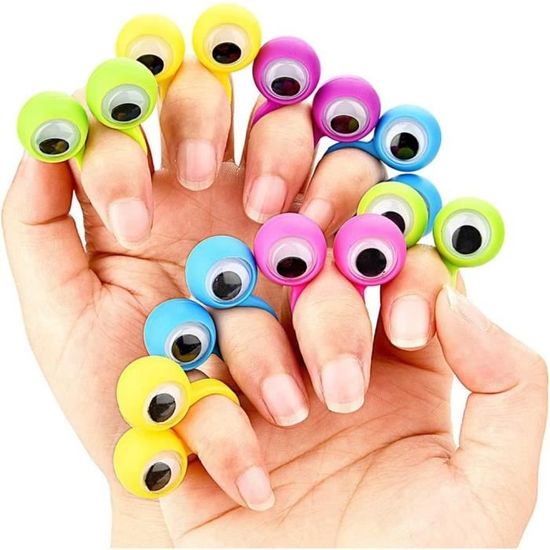 20 Anneaux à Doigt Yeux Globuleux Drôles - Jouet Marionnette Pour Enfants Créatifs