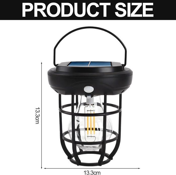 4 Lumières Solaires Extérieur IP65 Lanterne Jardin Suspendue - Lampe Solaire Flamme Arbres Terrasse