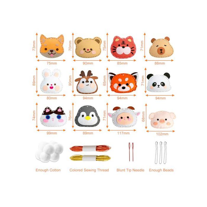 Kit Couture Enfant En Feutre – 6 Modèles D'animaux, DIY Créatif, Activité Parent-enfant - 13