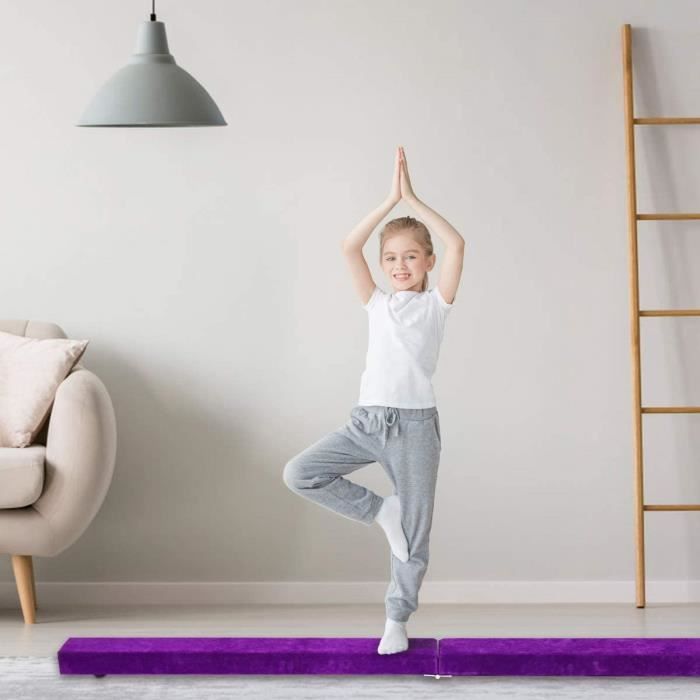 Poutre De Gymnastique D’Équilibre Pliable DREAMADE 210cm Avec Pieds Surélevés - Finette, EPE Et Pin - Parfaite Pour Enfants Et Adultes