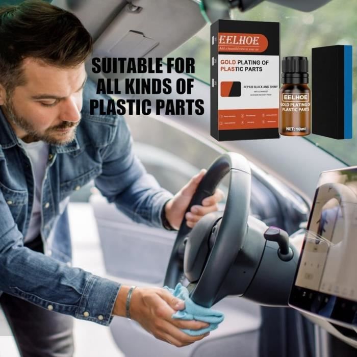 Pâte De Réparation Pour Rayures Plastique Voiture – 100 Ml, Noir – Restaure Et Protège Les Garnitures Intérieures, Tableaux De Bord, Caoutchouc