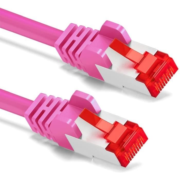1m CAT6 Câble Réseau - Blindage PIMF S-FTP CAT-6 RJ45 Câble Ethernet ...