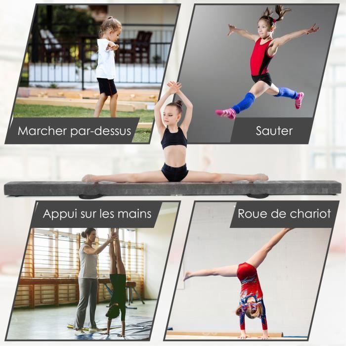 COSTWAY Poutre Gymnastique Pliable - Barre D'Équilibre Enfants - Mousse EVA, Portable Et Antidérapante