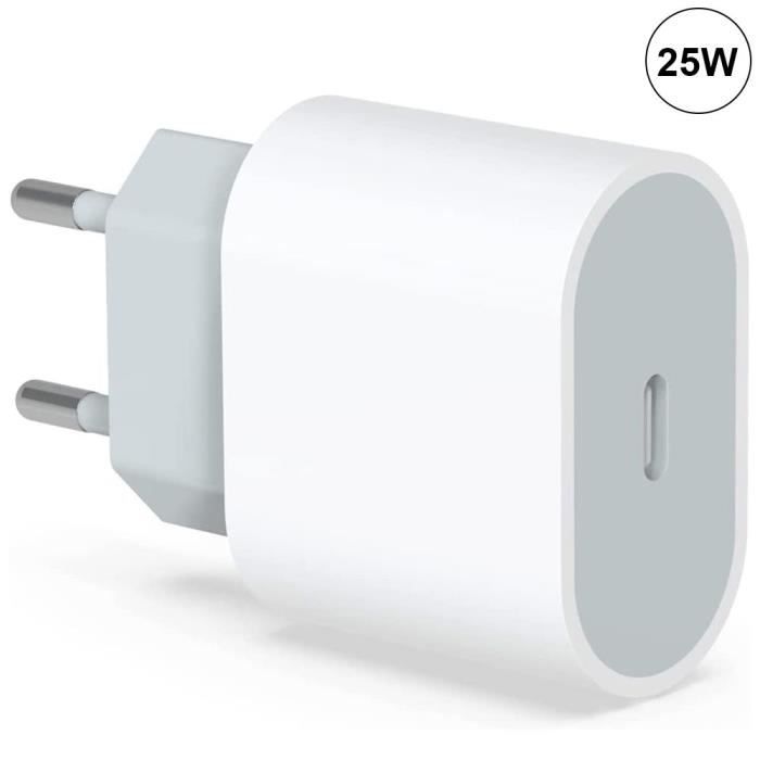 Chargeur USB C VISIODIRECT Chargeur Rapide 25W USB-C pour iPhone