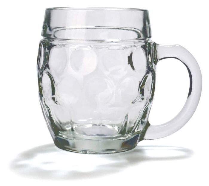 Van Well Grande Chope à Bière 1L Calibrée - Verre Épais Avec Poignée, Bulles 3D, Lave-Vaisselle OK Pour Oktoberfest Et Fêtes