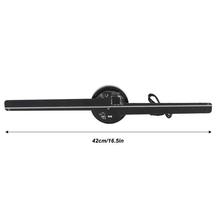 Ventilateur Holographique LED 16,5" - Projecteur D'Image 3D Flottante 244 LEDs - Résolution 2000x224 - Contrôle WiFi/PC/Télécommande - Pour Magasin, Événement, Décoration