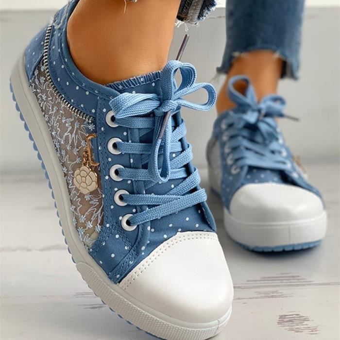 Chaussures d t en toile pour femmes Chaussures en Denim ajour
