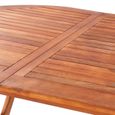 Table de jardin en bois d'acacia massif pliable 160x85x75 cm - Marron-2