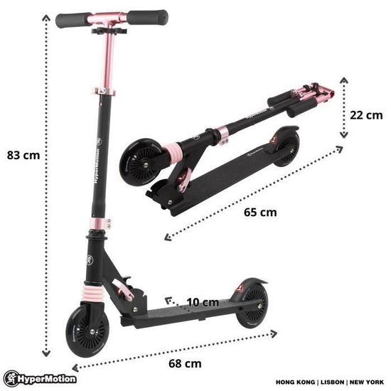 HyperMotion Trottinette Enfant 4 Ans Léger Trotinette Pliable Wally jusqu'à 8 Ans avec Hauteur du Guidon Réglable, Roues en Caoutchouc, Plateforme Antidérapante, Charge Jusqu'à 40 kg