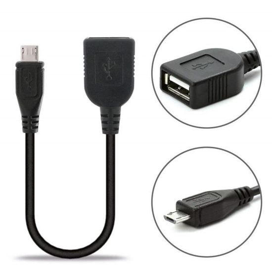 Adaptateur OTG Micro USB vers USB, CableCreation [Lot de 3] 15cm Câble Micro USB Mâle vers USB A
