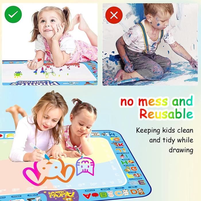 Tapis de griffonnage d'eau: grand tapis de coloriage pour enfants