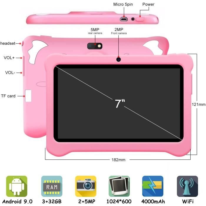 Tablette éducative model A73 7 pouces IDEA pour enfant 16Go/2Go