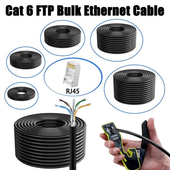Câble ethernet réseau Cat6 550MHz RJ-45 blindé 200 pi Vert main image 0