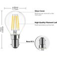 LVWIT 4W B15 Ampoule LED Filament 470Lm Blanc Chaud 2700K Edison Vintage Ampoule Halogne 40W NonDimmable Paquet de 6[6231]-3