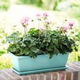 Bac à fleurs Jardinière en plastique pour jardin balcon maison Pot de fleurs rectangulaire menthe-3