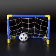Mini filet de poteau de but de football de football pliant avec jouet de sport pour enfants, bleu et jaune-3