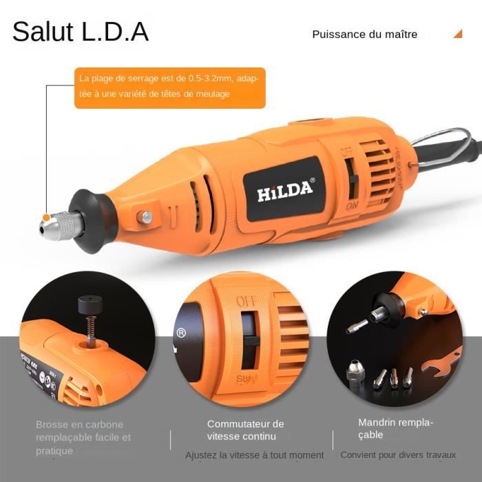 DM 151 HILDA Electric Mini Drill Grinder Engraving Pen Mini Drill Electric Rotary Tool Grinding Machine Acc Cdiscount Bricolage