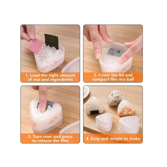 Moule à Sushi 5 Pièces, Moule à Boule de Riz Forme pour Onigiri Presse de  Moule Triangle Cuisine Bento Sushi Onigiri Moule