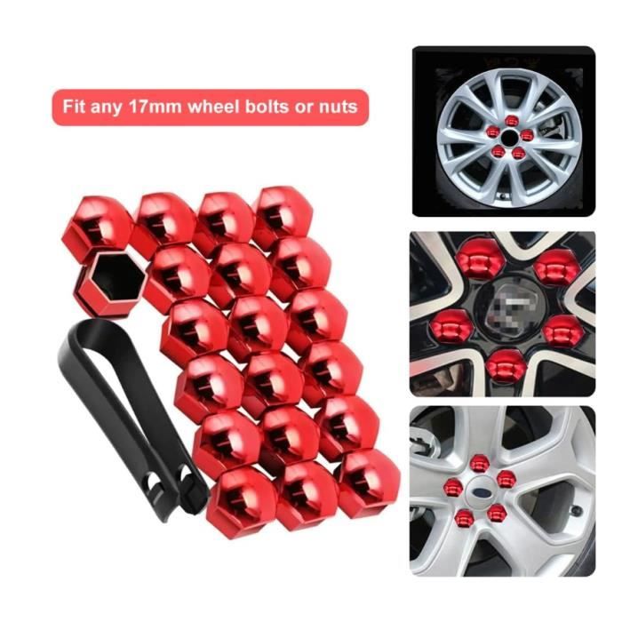 20 Pièces 17mm Capuchons D'écrou De Roue, Hexagonal Plastique Protecteurs Boulon Pour Toutes De Voiture Avec Ensemble Outil De Suppression 98940351