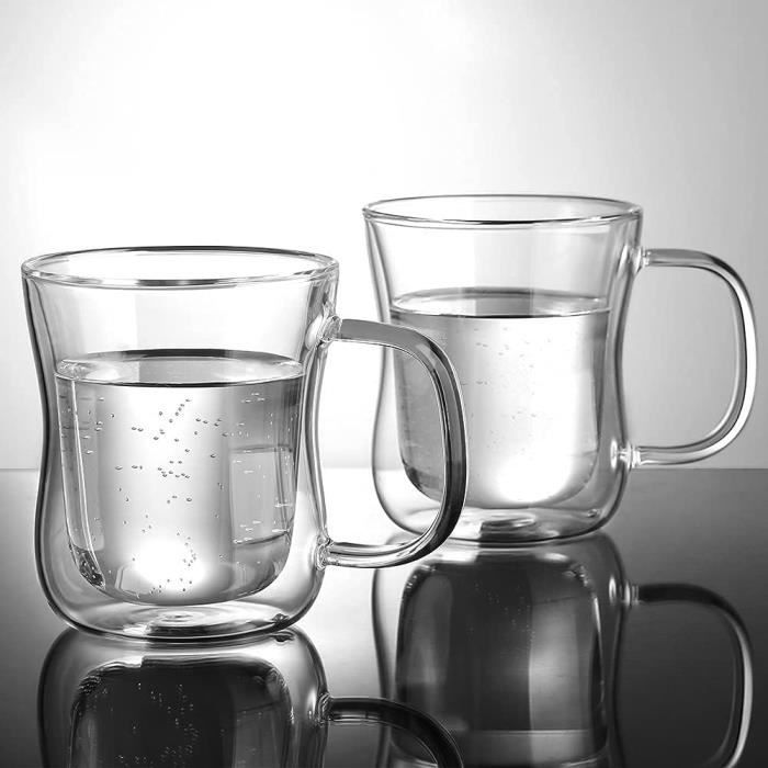 Tasse en verre à double paroi résistant à la chaleur Tasse à café de bière  Tasse en verre transparent, transparent, 350 ml - Cdiscount Puériculture &  Eveil bébé