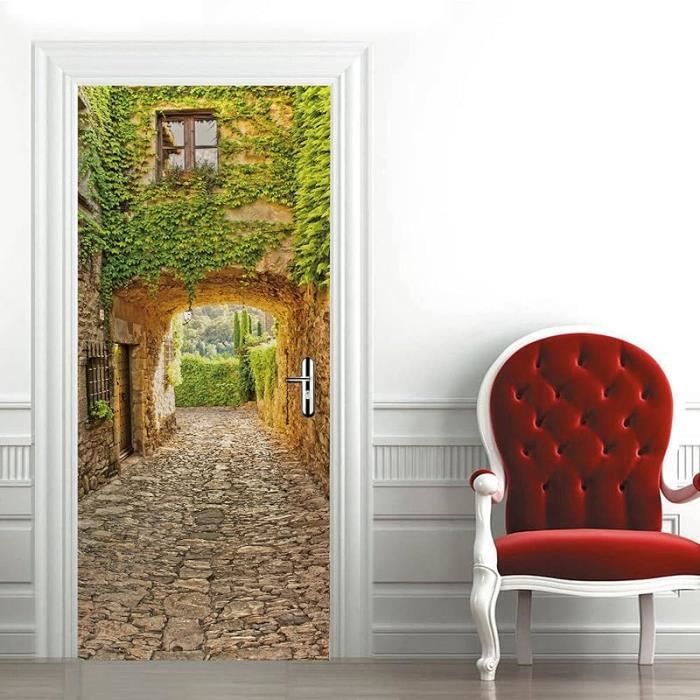 3d Stickers Porte Maisons & Escaliers Auto-AdhéSive Murale