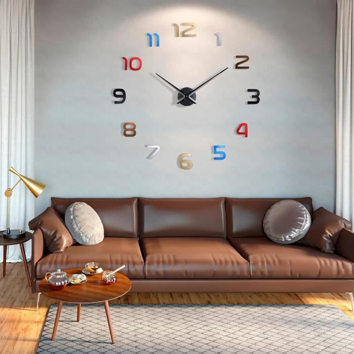 Horloge murale pour décoration de salon, grande horloge murale de 45,7 cm pour bureau, horloge