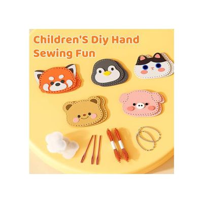 Kit de couture pour enfants, 6 pièces, ensemble d'artisanat de couture d' animaux mignons pour débutants, Kit de couture en feutre pour garçons et filles, cadeaux de noël