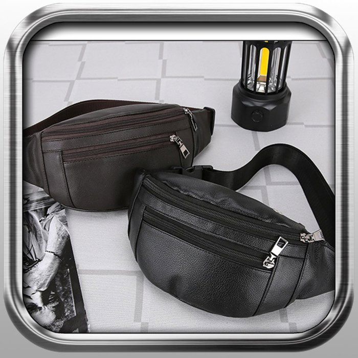 Sac Banane Vintage en Cuir Pochette Ventrale pour Hommes et Femmes