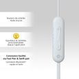 Écouteurs Bluetooth sans fil SONY WI-C100 - Autonomie jusqu'à 25 h -  Blanc-5