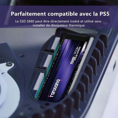 SSD NVMe Fanxiang S880 2To PCIe 4.0 - 7300 Mo/s - Compatible PS5/PC - Garantie 5 Ans
