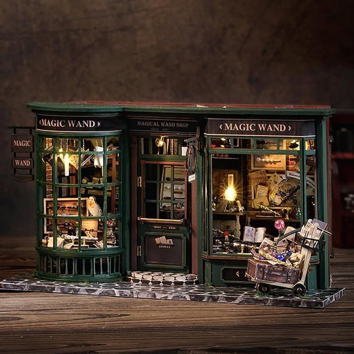 Cuteefun Maison de poupées miniature avec lumière LED, modèles en bois faits à la main, construisez la maison de vos rêves, anniversaire et Noël (motif de fleurs Cuteefun Maison de poupées miniature avec lumière LED, modèles en bois faits à la main, construisez la maison de vos rêves, anniversaire et Noël (motif de fleurs