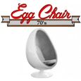 Fauteuil pivotant Oeuf, Egg chair coque blanche / intérieur tissu gris. Design 70's. gris Velours Inside75-0