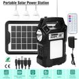 Générateur Solaire Portable D'Énergie avec panneau Solaire et  3 Ampoule , Kit d'énergie de Réserve pour Extérieur,Maison,Camping-0