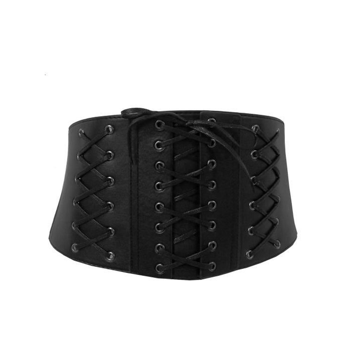 Ceinture corset à lacet simili cuir femme
