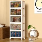 MULISOFT 5 Boîtes de Rangement Plastique Caisses de Rangement Pliables à grande capacité avec 4 Roulettes et Porte - Total 210L