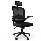 MAGICFOX Chaise de Bureau Ergonomique Hauteur Ajustable avec Appuie-Tête et Accoudoir Réglables Fauteuil de Bureau Maille Respirante - Noir