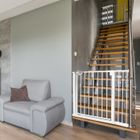 Aufun Barrière de sécurité porte et escalier, Fixation par pression, Pour espace de 95 -105 cm, pour animaux, Bébé et Enfant -