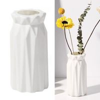 Tbest Vase incassable pour fleurs Vase à fleurs de Style nordique, simulation de Vase à linge soliflore type petit Type D Blanc