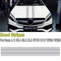 Ywei Capot De Voiture Côté Vinyle Rayure Autocollant Pour Mercedes-Benz GLA GLC CLA 45 AMG W176 C117 W204 W205 GRIS