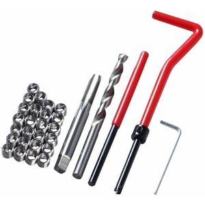 Kit Réparation Filetage M7 - 25 Pièces : Inserts Hélicoïdaux, Taraud, Foret, Clés - Pour Filets Abîmés - 5