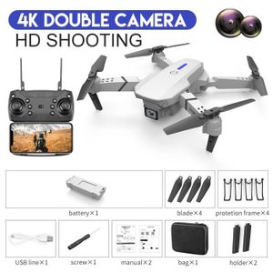 DRONE Sac blanc Dual4K-Drone E88Pro RC 4K avec caméra HD